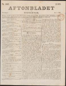 Aftonbladet Torsdagen den 9 Maj 1833