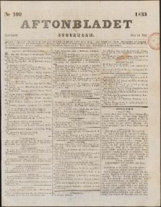 Aftonbladet Lördagen den 11 Maj 1833