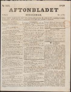 Aftonbladet Tisdagen den 14 Maj 1833