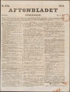 Aftonbladet Lördagen den 18 Maj 1833