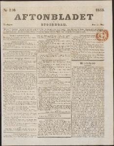 Aftonbladet Tisdagen den 21 Maj 1833