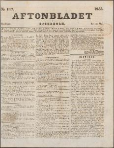 Aftonbladet Onsdagen den 22 Maj 1833
