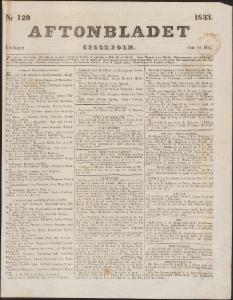 Aftonbladet Lördagen den 25 Maj 1833