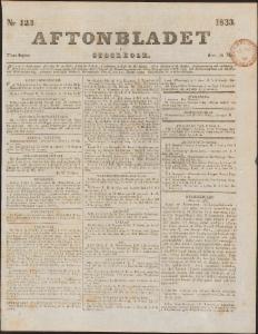 Aftonbladet Torsdagen den 30 Maj 1833
