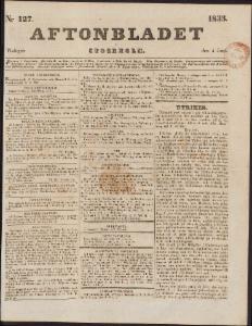 Aftonbladet Tisdagen den 4 Juni 1833