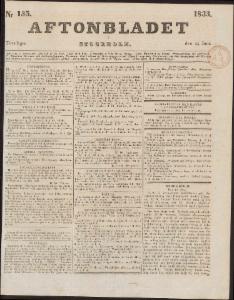 Aftonbladet Torsdagen den 13 Juni 1833