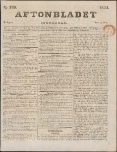 Aftonbladet Tisdagen den 18 Juni 1833