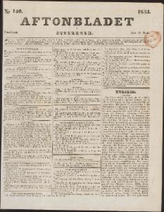 Aftonbladet Onsdagen den 19 Juni 1833