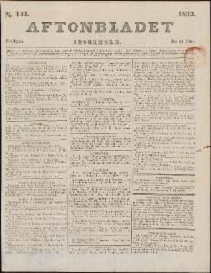Aftonbladet Fredagen den 21 Juni 1833
