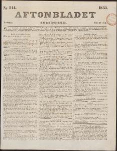 Aftonbladet Tisdagen den 25 Juni 1833