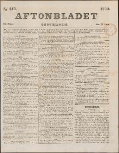 Aftonbladet Onsdagen den 26 Juni 1833