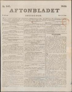 Aftonbladet Fredagen den 28 Juni 1833