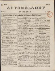 Aftonbladet Lördagen den 6 Juli 1833