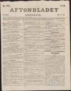 Aftonbladet Onsdagen den 10 Juli 1833