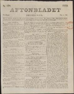 Aftonbladet Torsdagen den 11 Juli 1833