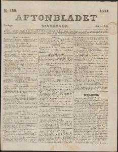 Sida 1 Aftonbladet 1833-07-12