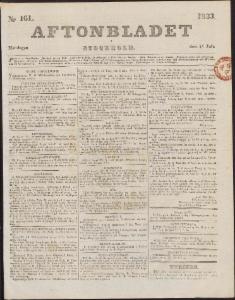 Aftonbladet Måndagen den 15 Juli 1833