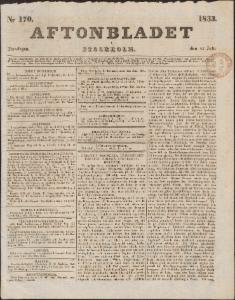 Aftonbladet Torsdagen den 25 Juli 1833