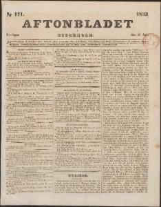 Aftonbladet Fredagen den 26 Juli 1833