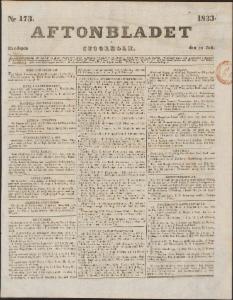 Aftonbladet Måndagen den 29 Juli 1833