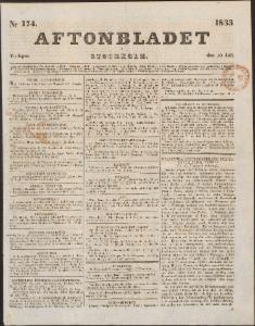 Sida 1 Aftonbladet 1833-07-30