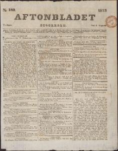 Aftonbladet Tisdagen den 6 Augusti 1833