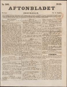 Aftonbladet Tisdagen den 13 Augusti 1833