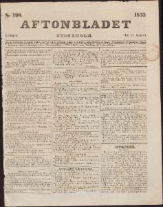 Aftonbladet Tisdagen den 27 Augusti 1833