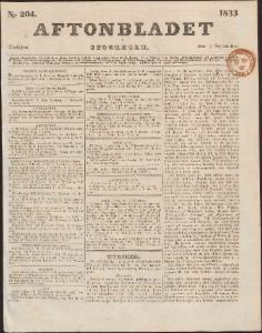 Aftonbladet Tisdagen den 3 September 1833