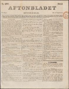 Aftonbladet Fredagen den 6 September 1833