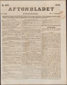 Aftonbladet Fredagen den 27 September 1833
