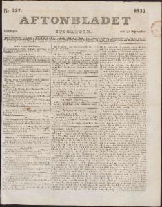 Aftonbladet Måndagen den 30 September 1833