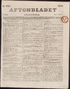 Aftonbladet Lördagen den 5 Oktober 1833