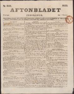 Aftonbladet Måndagen den 7 Oktober 1833