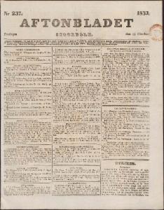Aftonbladet Fredagen den 11 Oktober 1833