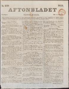 Aftonbladet Måndagen den 14 Oktober 1833