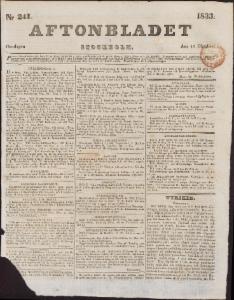 Aftonbladet Onsdagen den 16 Oktober 1833