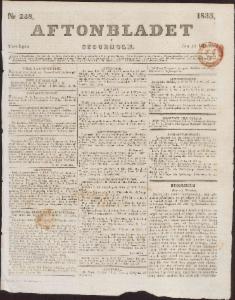 Aftonbladet Torsdagen den 24 Oktober 1833