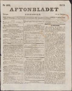 Aftonbladet Tisdagen den 29 Oktober 1833