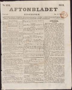 Aftonbladet Onsdagen den 30 Oktober 1833
