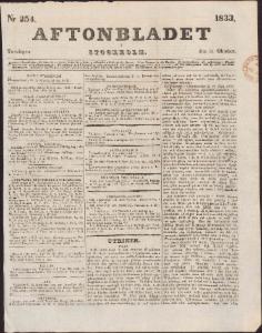 Aftonbladet Torsdagen den 31 Oktober 1833