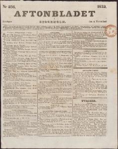 Aftonbladet Lördagen den 2 November 1833