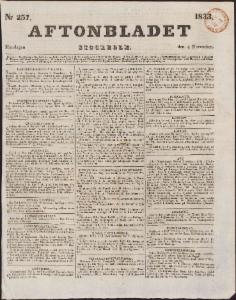 Aftonbladet Måndagen den 4 November 1833