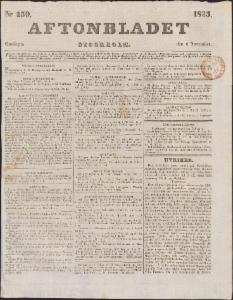 Aftonbladet Onsdagen den 6 November 1833