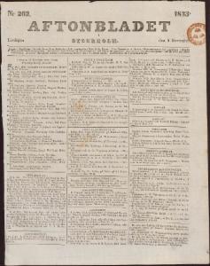 Aftonbladet Lördagen den 9 November 1833