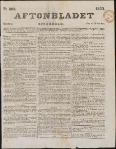 Aftonbladet Måndagen den 11 November 1833