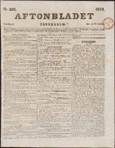 Aftonbladet Torsdagen den 14 November 1833