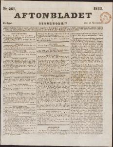 Aftonbladet Fredagen den 15 November 1833