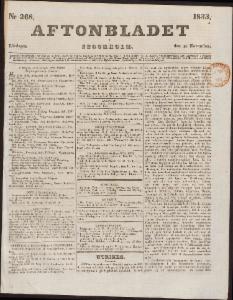 Aftonbladet Lördagen den 16 November 1833