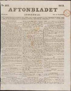 Aftonbladet Måndagen den 18 November 1833